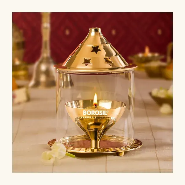 Borosil Akhand Diya Brass with your logo