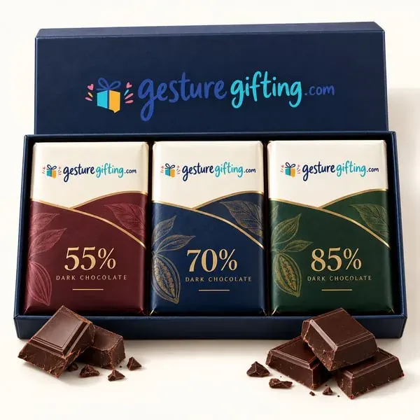 Dark Chocolate Bar Trio with your logo