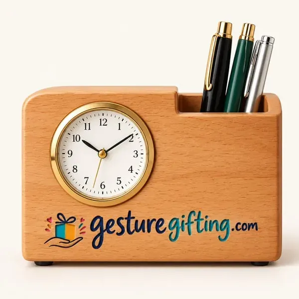 Desk Clock with Pen Stand with your logo