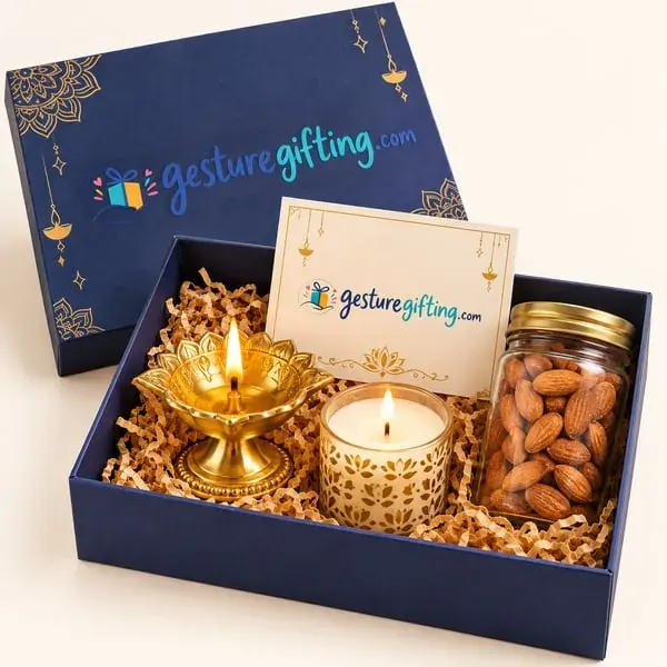 Diwali Brass Diya & Sweets-free Hamper with your logo