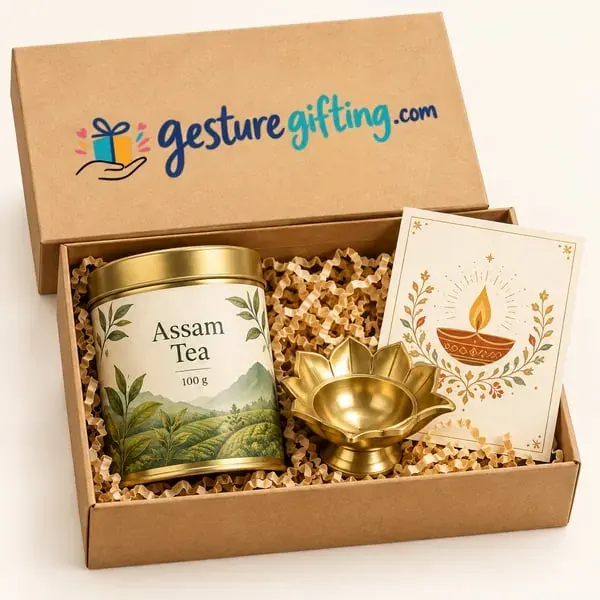 Festive Tea & Diya Combo with your logo